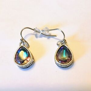 Vintage-Inspired Silver and Purple Teardrop Earrings